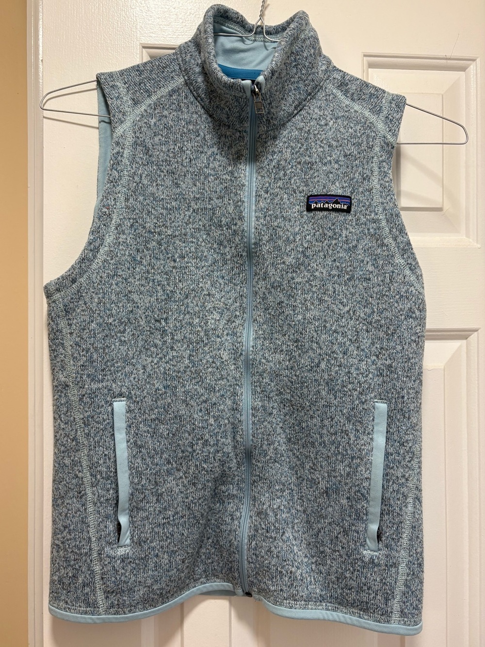 Patagonia Light Blue Heather Women’s Fleece Vest Like New Small